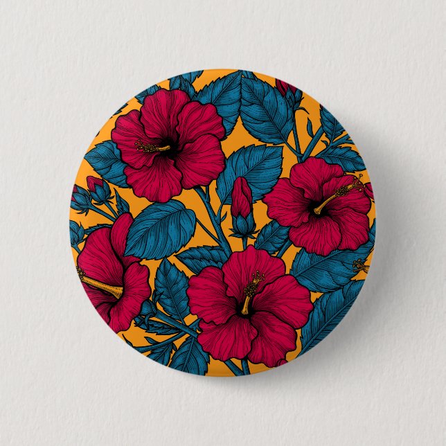 Hibiskusblüten Button (Vorderseite)