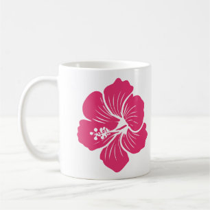 Hibiskusblüten-Hot-Pink-Umrisszeichnung Kaffeetasse