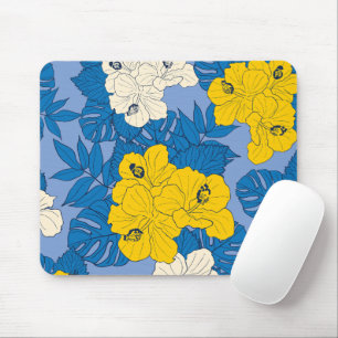 Hibiskusblüten und Blätter  Mousepad