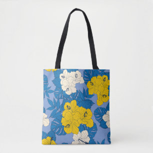 Hibiskusblüten und Blätter Tasche