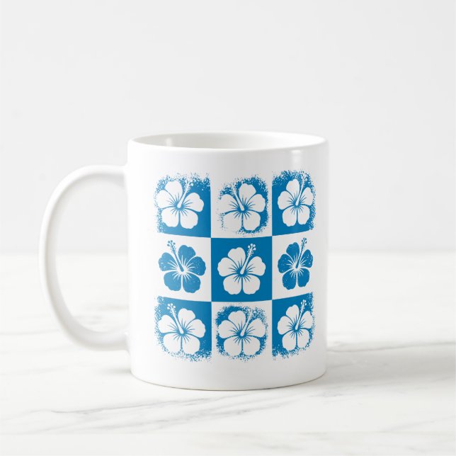 Hibiskusblütenmuster Kaffeetasse (Links)