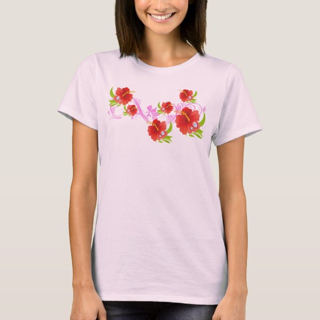Hibiskusbrisen-Behälterspitze T-Shirt (Vorderseite)