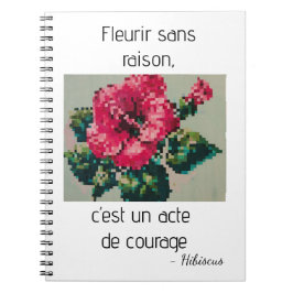 Hibiskusrose in zarten Pixeln Notizblock