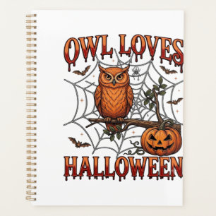 Hibou aime Halloween Orange Toile d'Araignée Citro
