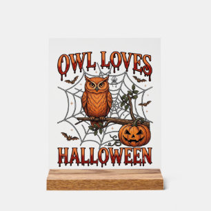 Hibou aime Halloween Orange Toile d'araignée Citro