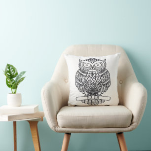 Hibou (blanc) - Oreiller
