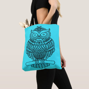 Hibou (bleu néon) - Sac fourre-tout