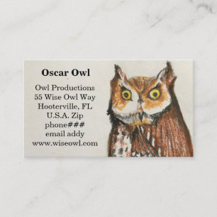 Hibou Carte de visite Brown