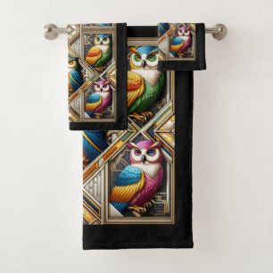 Hibou coloré Art Déco