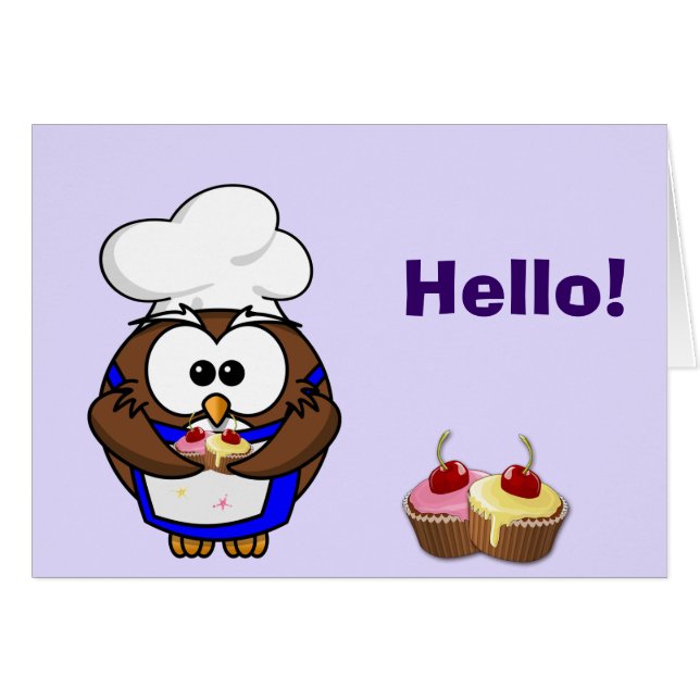 hibou cuisinier de cupcake (Devant horizontal)