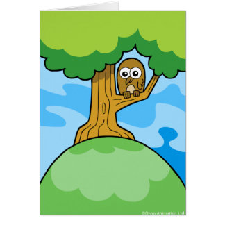 Hibou dans une carte de greetin d'arbre