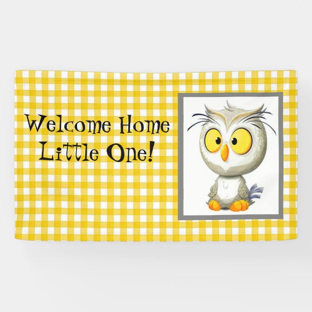 Hibou d'Oliver bannière à la maison bienvenue (Horizontal)