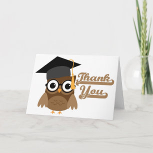 Hibou fauve avec le carte de remerciements