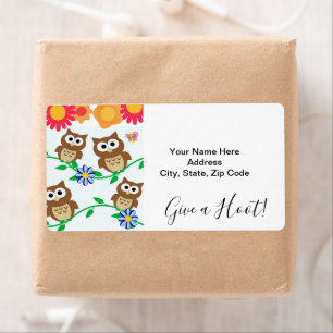 Hibou Floral Donnez un coup de Hoot! Étiquettes
