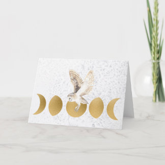 Hibou Moon Phases Esbat Carte de voeux