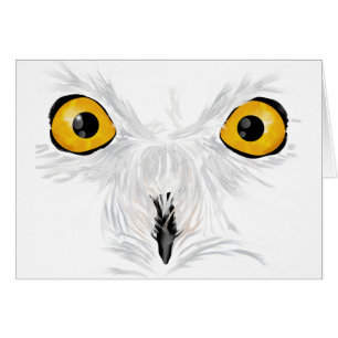 Hibou neigeux fixant