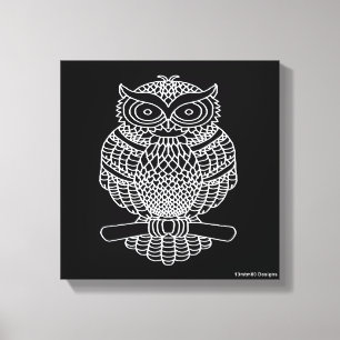 Hibou (noir) - Toile