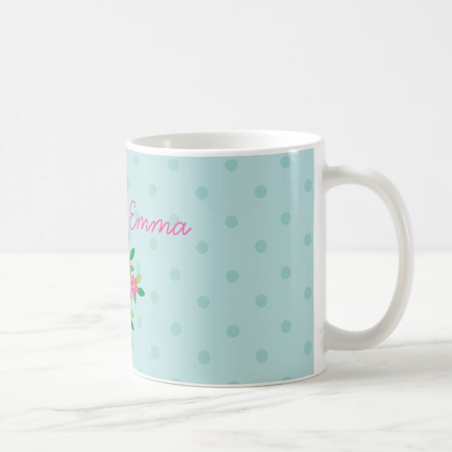 Hibou rose sur une tasse personnalisée par branche (Droite)