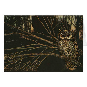 Hibou vintage dans les bois