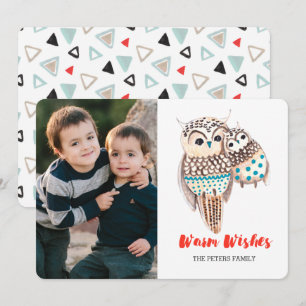 Hiboux de Noël Cartes d'invitation photo