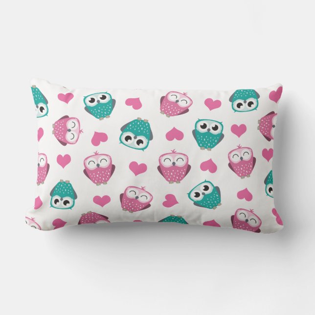 Hiboux et coussin lombaire de coeurs (Recto)