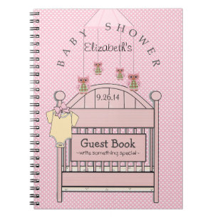 Hiboux et livre d'invité mignons de baby shower d