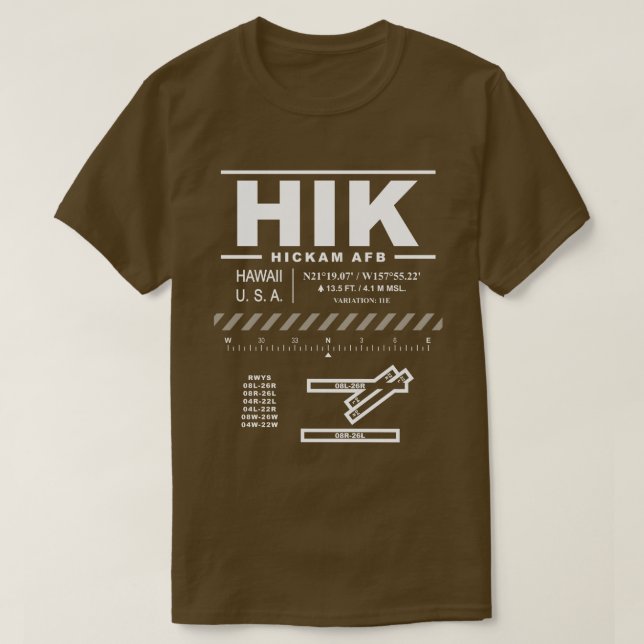 Hickam Base de l'armée de l'air T-shirt HIK (Design devant)
