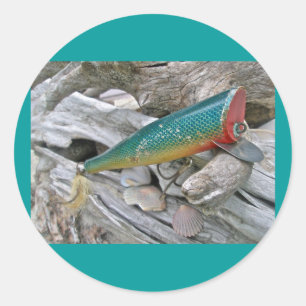 Hickey do Beachcomber Vintag Fishing Lure Series Runder Aufkleber
