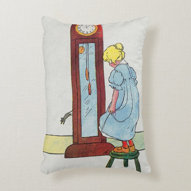 Hickory, Dickory, Dock Mutter Gänse Kinderzimmer R Dekokissen (Vorderseite(Vertikal))
