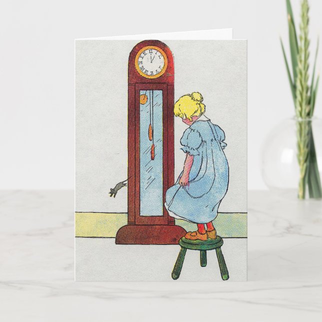 Hickory, Dickory, Dock Mutter Gänse Kinderzimmer R Karte (Vorderseite)
