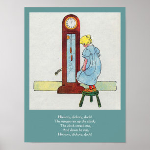 Hickory, Dickory, Dock Mutter Gänse Kinderzimmer R Poster