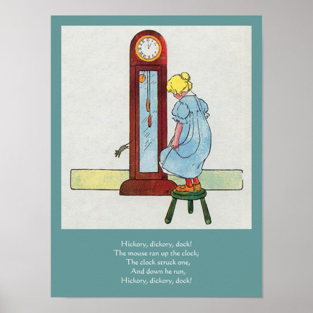 Hickory, Dickory, Dock Mutter Gänse Kinderzimmer R Poster (Vorne)