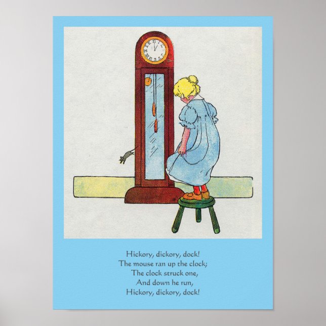 Hickory, Dickory, Dock Mutter Gänse Kinderzimmer R Poster (Vorne)