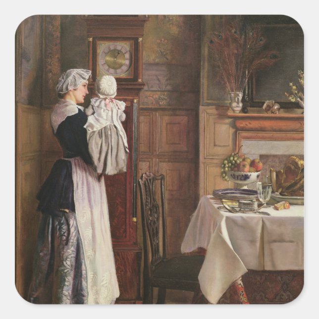 Hickory, Dickory, Dock Quadratischer Aufkleber (Vorderseite)