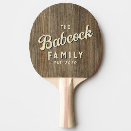 Hickory Wood Retro Family Name & Year Tischtennis Schläger