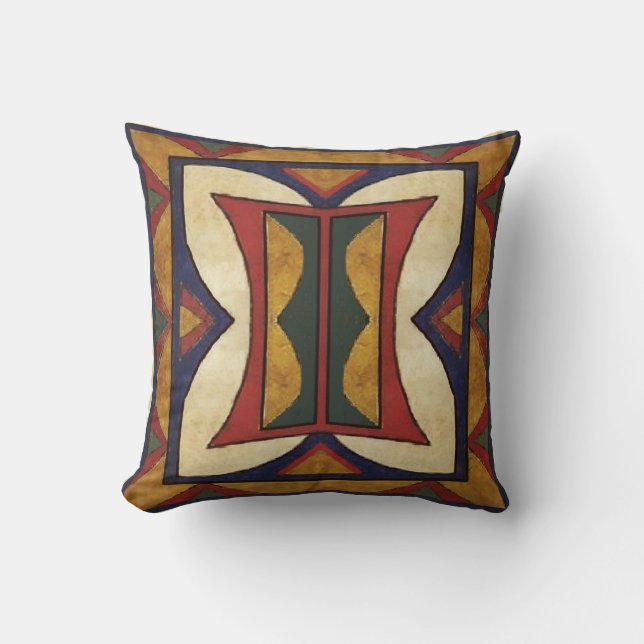 HIDATSA - MANDAN?  Parfleche Artkissen 1909 Kissen (Vorderseite)