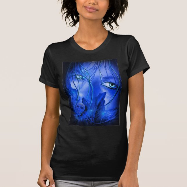HIDDEN ANGST BLAUE MÄDCHEN MIT SKULL T-Shirt (Vorderseite)