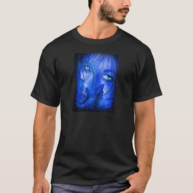 HIDDEN ANGST BLAUE MÄDCHEN MIT SKULL T-Shirt (Vorderseite)