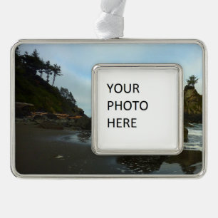 Hidden Beach II im Redwood-Nationalpark Rahmen-Ornament Silber