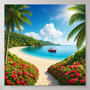 Hidden Beach Paradise Poster