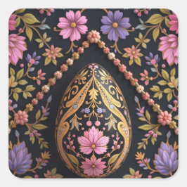 Hidden Easter Egg in the Garden Quadratischer Aufkleber