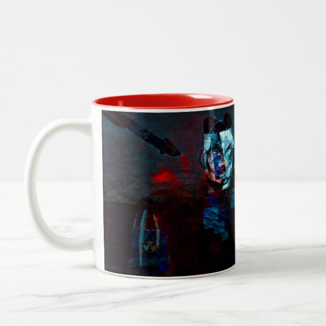 Hidden Face - Abstract Coffee Mug Zweifarbige Tasse (Links)