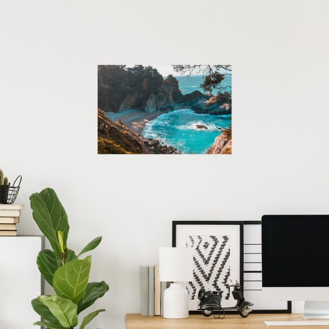 Hidden Falls – Küstenidylle Poster (Heimbüro)