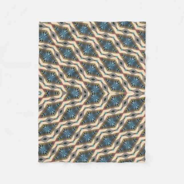 Hidden Garden Design Blau Fleecedecke (Vorderseite)