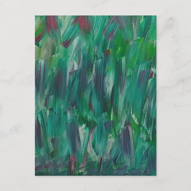Hidden Green Red White Colorful Abstract Art Postkarte (Vorderseite)