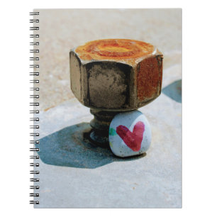 Hidden Heart Rock and a Rusty Bolt Notizblock