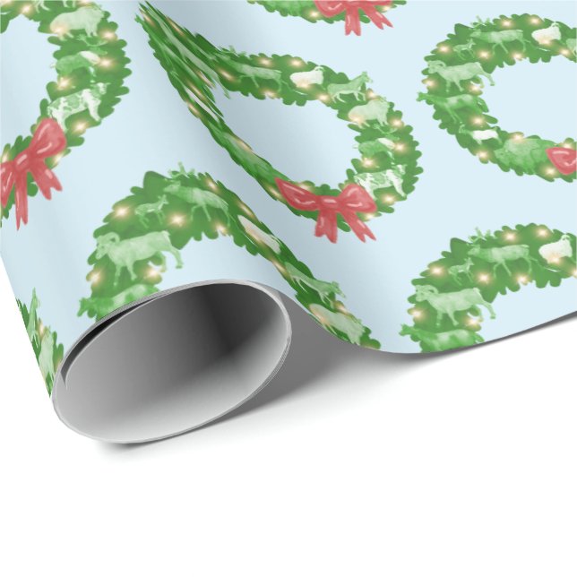 Hidden Hoofed Animals Holiday Paper Geschenkpapier (Rolleneckpunkt)