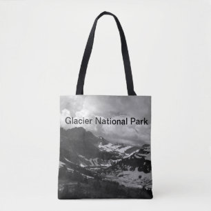 Hidden Lake Glacier Black and White Foto Tasche