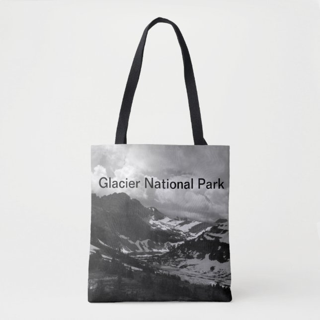 Hidden Lake Glacier Black and White Foto Tasche (Vorderseite)