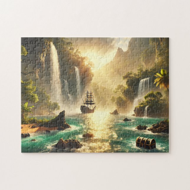 Hidden Treasure Cove Pirate Ship Waterfall Lagoon (Horizontal)